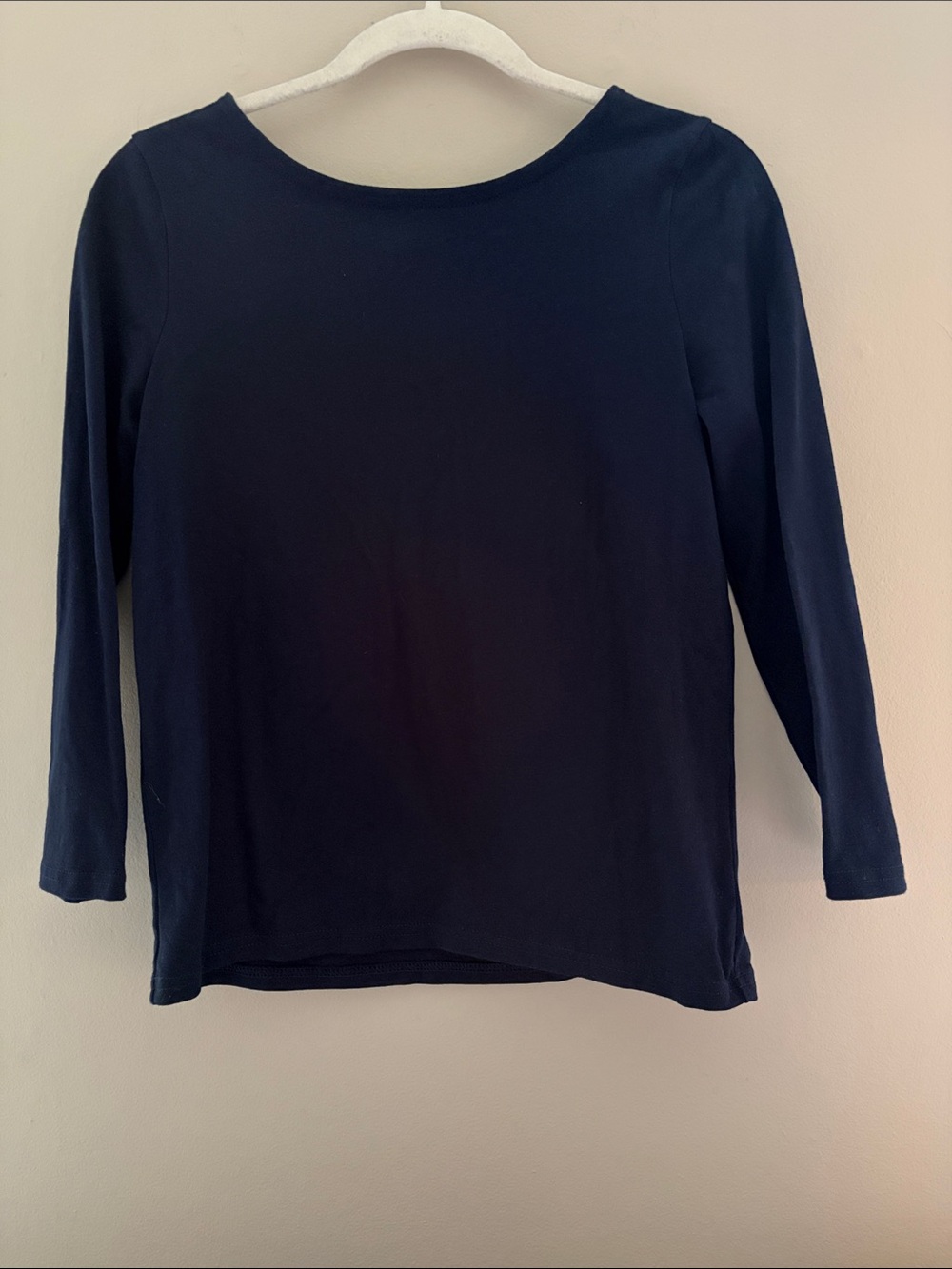J. Crew Navy Mariner Top with Tie Back XS